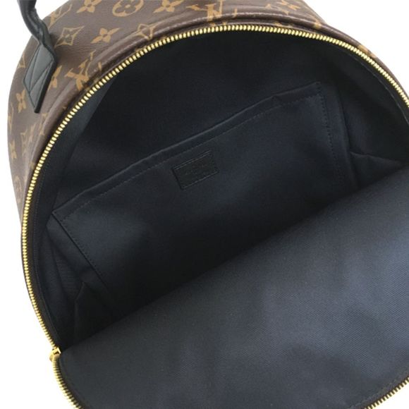 Louis Vuitton Monogram Palm Springs Backpack MM Rucksack Brown Black - Picture 6 of 7